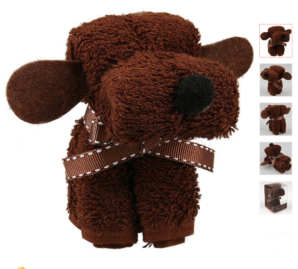 Toalha em forma de cachorro